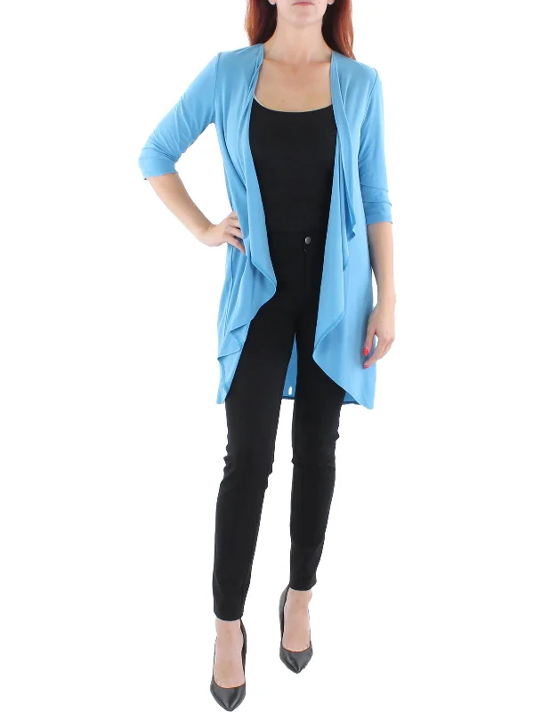 Women's Peplum Blazers in Emerald Green for a Stylish Work AttirePetites Womens Knit Drapey Duster Blazer Women's Peplum Blazers in Emerald Green for a Stylish Work AttirePetites Womens Knit Drapey Duster Blazer