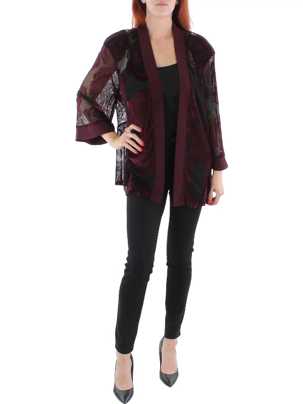 Plus Size Women's Military - Inspired Blazers with Gold Accents for a Bold LookPlus Womens Mesh Velvet Duster Blazer Plus Size Women's Military - Inspired Blazers with Gold Accents for a Bold LookPlus Womens Mesh Velvet Duster Blazer