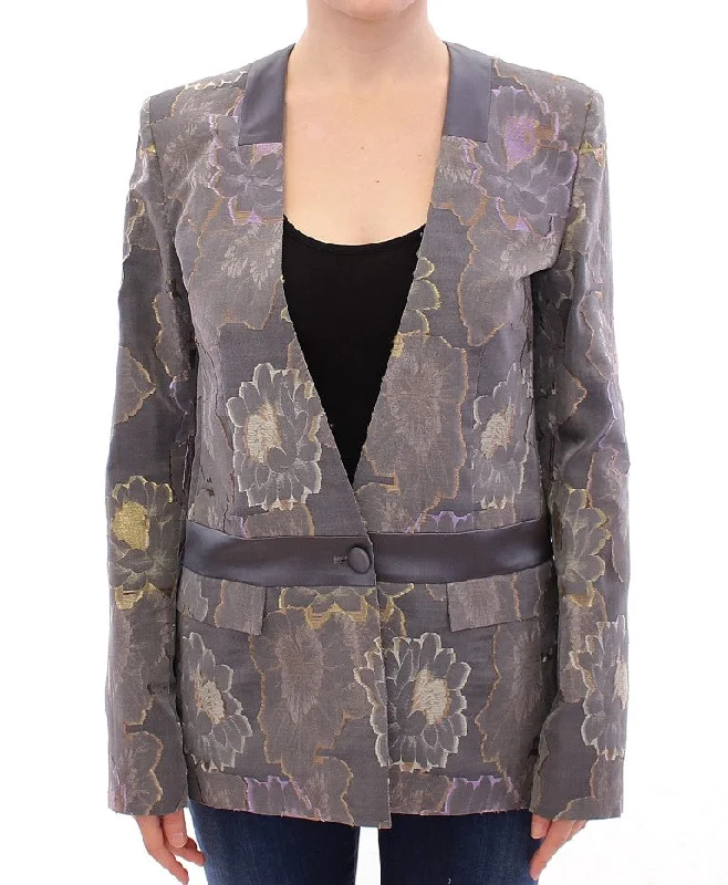 Single - Breasted Women's Tweed Blazers with Gold Buttons for a Classic LookRoberto Fragata Silk Floral Cotton Women's Blazer Single - Breasted Women's Tweed Blazers with Gold Buttons for a Classic LookRoberto Fragata Silk Floral Cotton Women's Blazer