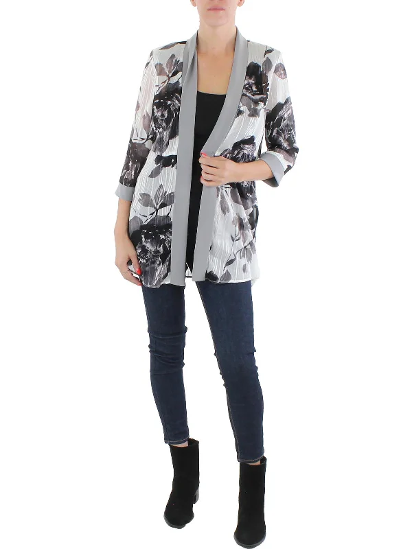 Women's Notched Lapel Blazers in Beige for a Timeless OutfitWomens Chiffon Floral Duster Blazer Women's Notched Lapel Blazers in Beige for a Timeless OutfitWomens Chiffon Floral Duster Blazer