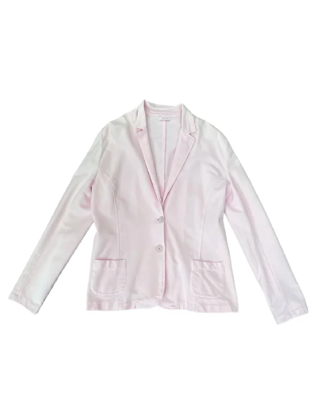 Women's Longline Linen Blazers in Pastel Colors for Summer EventsWomen's Knit Peak Lapel Blazer In Pink Women's Longline Linen Blazers in Pastel Colors for Summer EventsWomen's Knit Peak Lapel Blazer In Pink