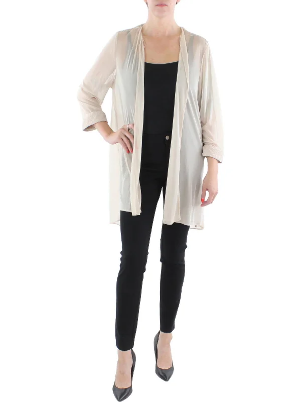 Plus Size Women's Sequin - Embellished Blazers in Silver for a Glamorous PartyWomens Mesh Sheer Duster Blazer Plus Size Women's Sequin - Embellished Blazers in Silver for a Glamorous PartyWomens Mesh Sheer Duster Blazer