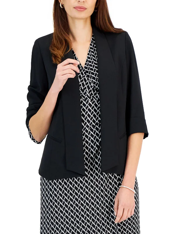 Plus Size Women's Embroidered Blazers in Floral Patterns for a Feminine TouchWomens Shawl Collar Office Open-Front Blazer Plus Size Women's Embroidered Blazers in Floral Patterns for a Feminine TouchWomens Shawl Collar Office Open-Front Blazer