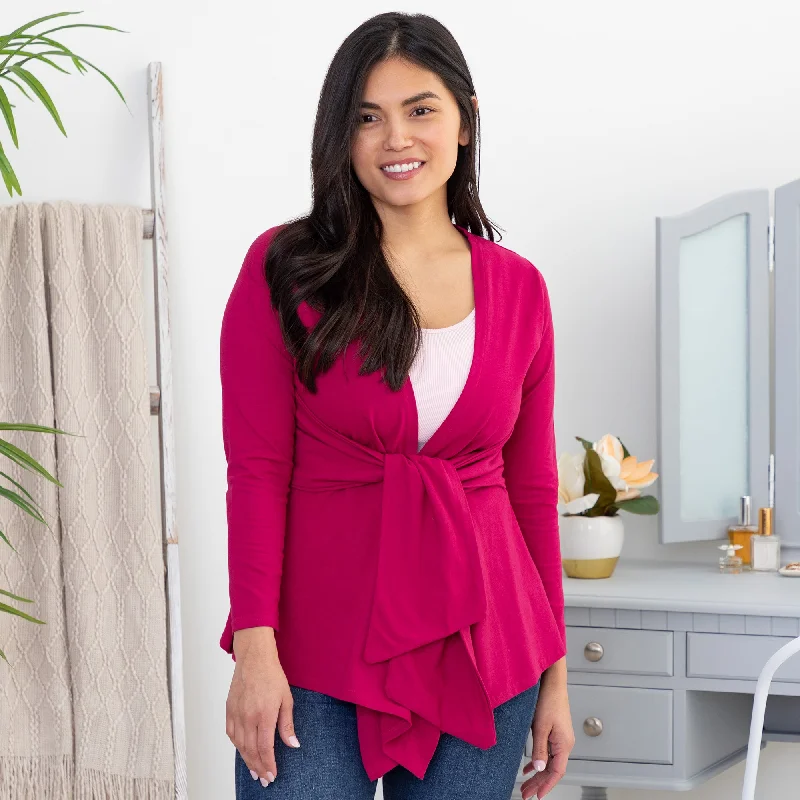 cropped women cardigan to pair with high - waisted jeansBright Organic Drape Tie Cardigan cropped women cardigan to pair with high - waisted jeansBright Organic Drape Tie Cardigan