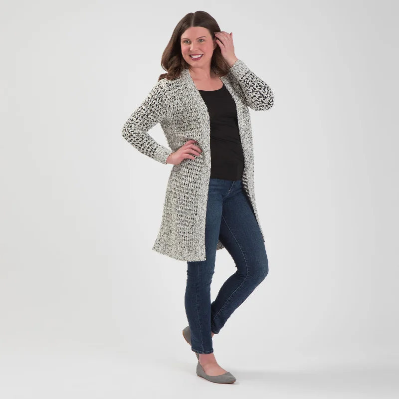lightweight women cardigan for spring and fallOpen Weave Long Cardigan