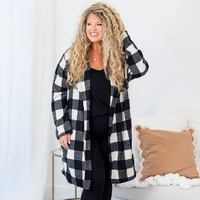 color block women cardigan with bold huesAccept Your Fate Cardigan, Black