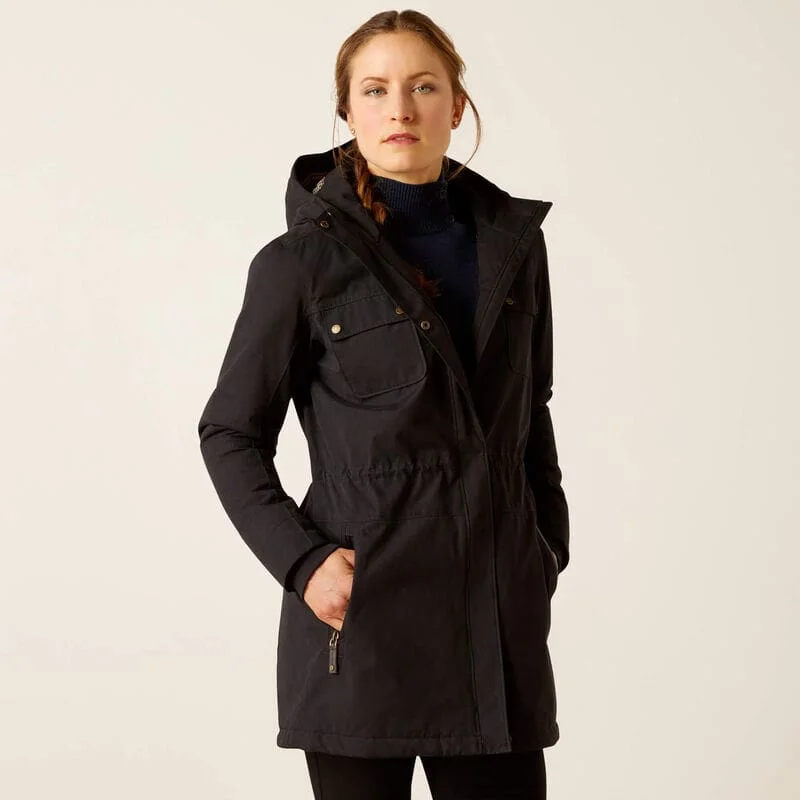 Mid - length women's down coats in a slim fit for a modern and sleek appearanceAriat Ladies Argentium Parka Black Mid - length women's down coats in a slim fit for a modern and sleek appearanceAriat Ladies Argentium Parka Black