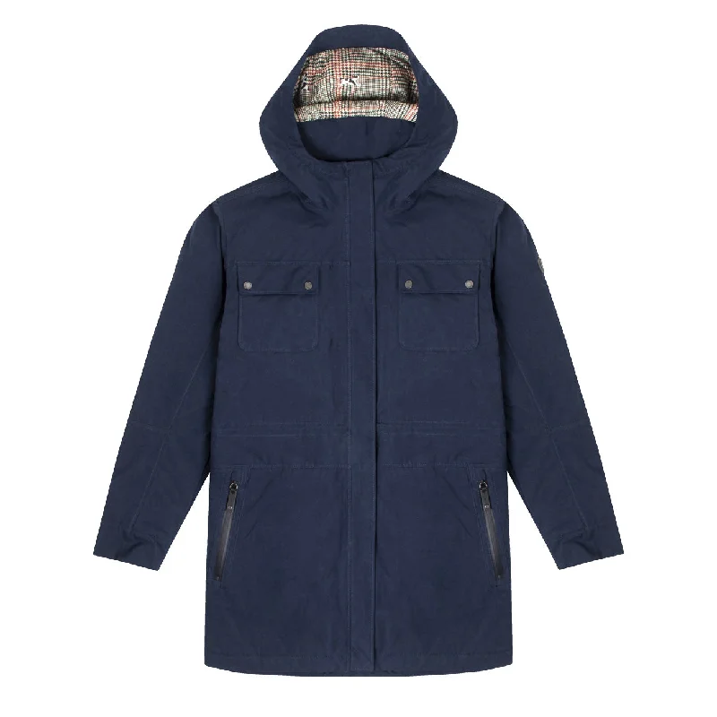 Checkered women's wool coats in a classic pattern for a timeless styleAriat Womens Argentium Parka Navy Checkered women's wool coats in a classic pattern for a timeless styleAriat Womens Argentium Parka Navy