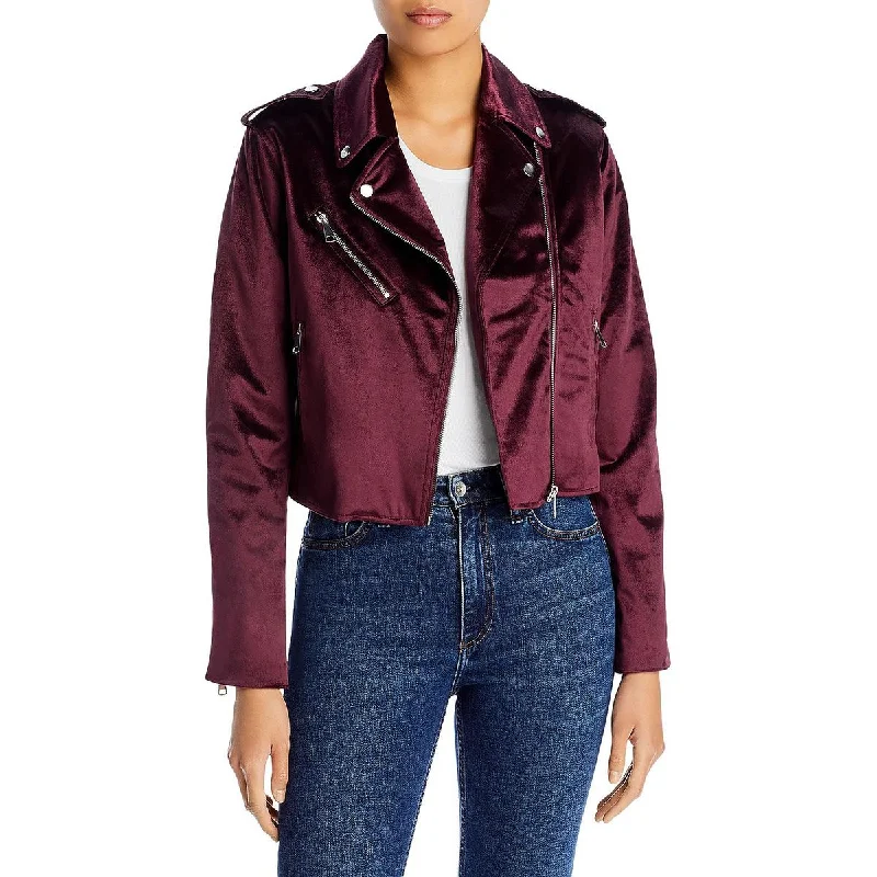 Women's longline double - breasted camel coats for a sophisticated lookBagatelle Womens Velvet Cropped Motorcycle Jacket Women's longline double - breasted camel coats for a sophisticated lookBagatelle Womens Velvet Cropped Motorcycle Jacket