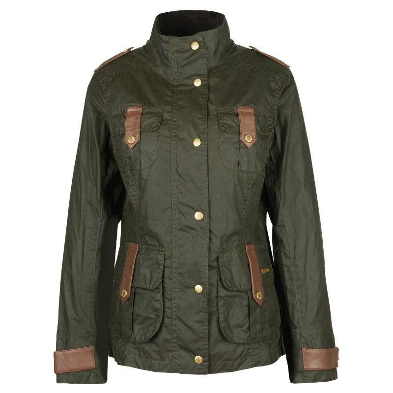 Water - resistant women's trench coats with adjustable cuffs for rainy daysBarbour Premium Defence Ladies Wax Jacket - Archive Olive/Ancient Water - resistant women's trench coats with adjustable cuffs for rainy daysBarbour Premium Defence Ladies Wax Jacket - Archive Olive/Ancient