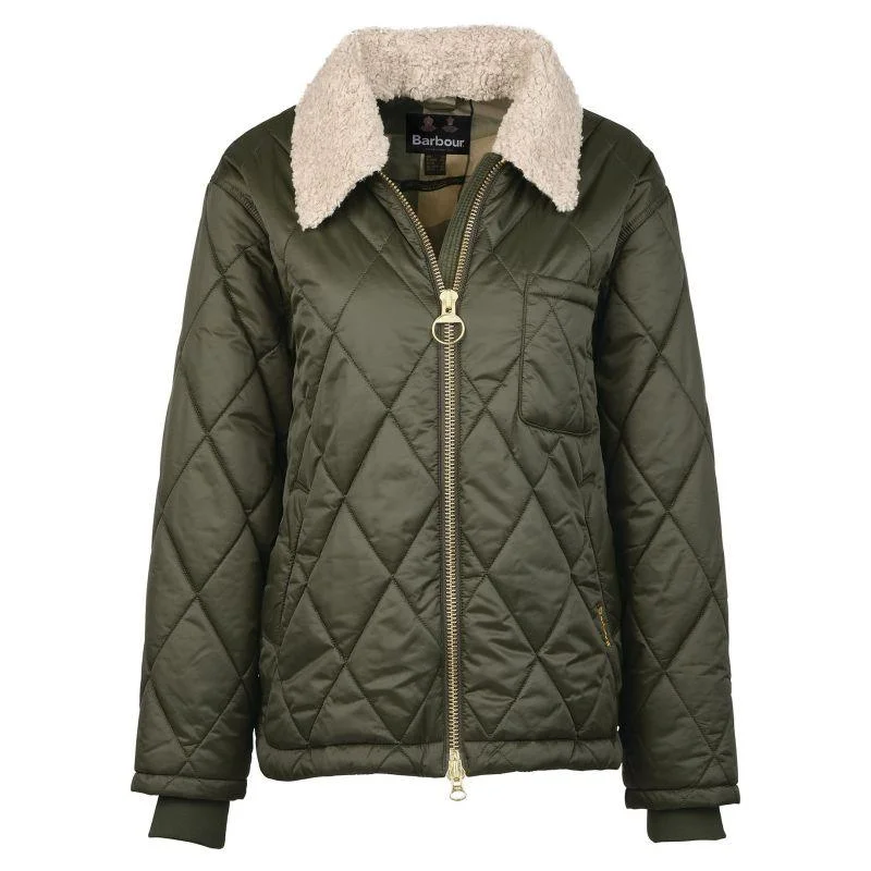 Shearling - lined women's leather coats for ultimate warmth and luxuryBarbour Vaila Ladies Quilted Jacket - Sage/Classic Shearling - lined women's leather coats for ultimate warmth and luxuryBarbour Vaila Ladies Quilted Jacket - Sage/Classic