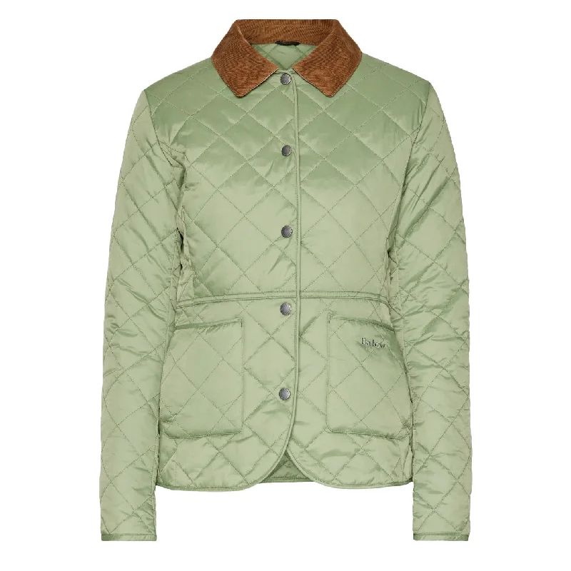 Mid - length women's down coats in a slim fit for a modern and sleek appearanceBarbour Womens Deveron Quilted Jacket Bayleaf Mid - length women's down coats in a slim fit for a modern and sleek appearanceBarbour Womens Deveron Quilted Jacket Bayleaf