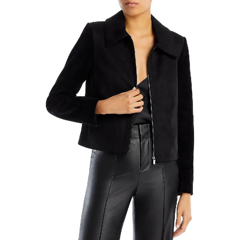 Embroidered women's cotton coats in a bohemian pattern for a unique designBCBGMAXAZRIA Womens Faux Suede Lightweight Bomber Jacket Embroidered women's cotton coats in a bohemian pattern for a unique designBCBGMAXAZRIA Womens Faux Suede Lightweight Bomber Jacket