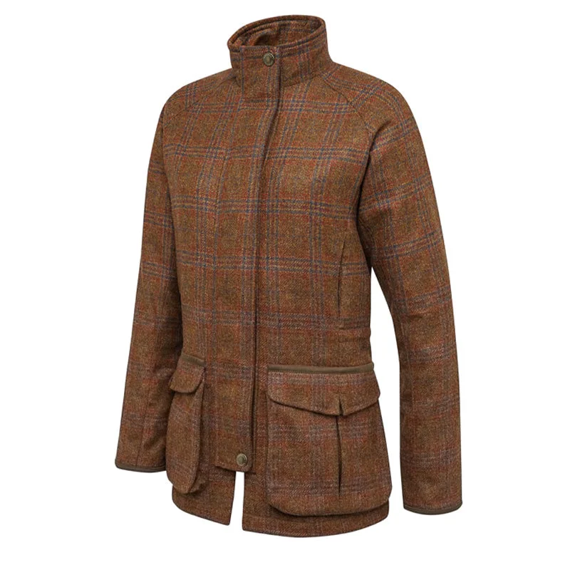 Long women's mac coats in a lightweight fabric for spring showersBeretta Womens St James Coat Brown / Blue Check