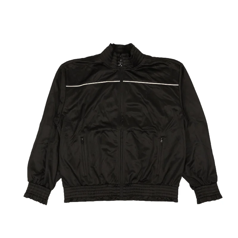 OPENING CEREMONY Black Polyester Ruffle Smocked Track Jacket