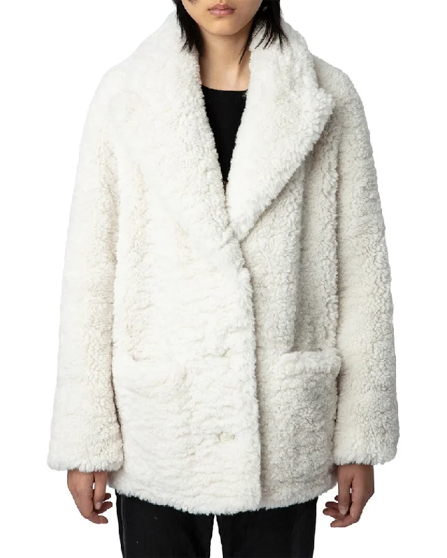 Long women's mac coats in a lightweight fabric for spring showersZadig & Voltaire Fleur Soft Curly Coat Long women's mac coats in a lightweight fabric for spring showersZadig & Voltaire Fleur Soft Curly Coat