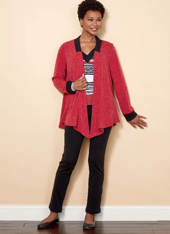 Women's long - sleeve wool coats in a houndstooth pattern for a classic charmButterick Outfit B6528 Women's long - sleeve wool coats in a houndstooth pattern for a classic charmButterick Outfit B6528