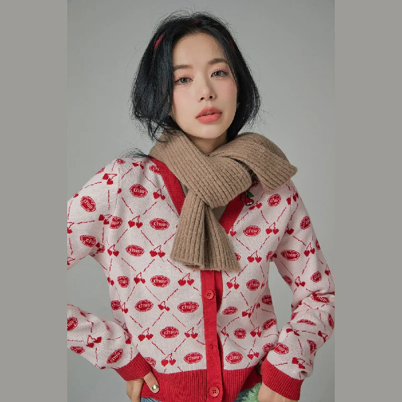lightweight women cardigan for spring and fallChuu Cherry Princess Color Cardigan