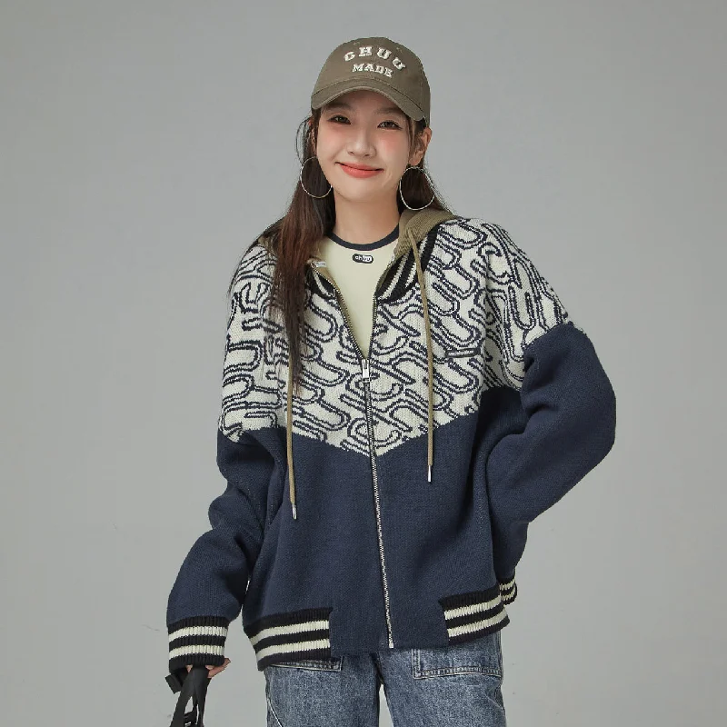 plus size women cardigan for comfortable layeringChuu Girl Zip-Up Loose Fit Cardigan plus size women cardigan for comfortable layeringChuu Girl Zip-Up Loose Fit Cardigan