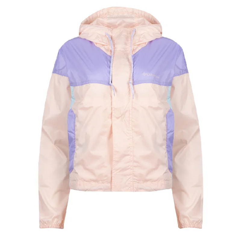 Columbia Womens Flash Challenger Cropped Windbreaker Peach Blossom / Frosted