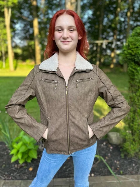 Quilted down women's coats with removable hoods for outdoor activitiesWomen's Leather Jacket Style#-L-24142 Quilted down women's coats with removable hoods for outdoor activitiesWomen's Leather Jacket Style#-L-24142