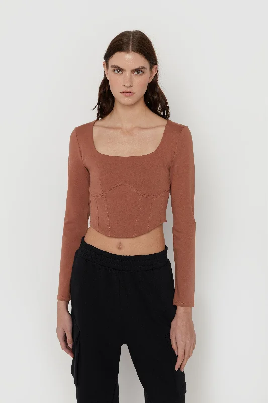 lightweight women cardigan for spring and fallCROPPED CORSET DETAIL TOP