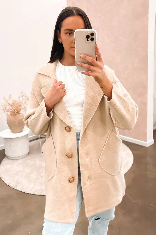 cable knit women cardigan with intricate patternsDamara Coatigan Beige