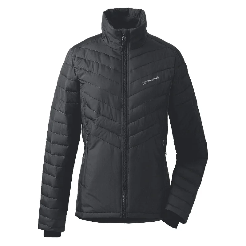 Women's waterproof parka coats with multiple pockets for practicalityDidriksons Womens Aida Puff Jacket Black Women's waterproof parka coats with multiple pockets for practicalityDidriksons Womens Aida Puff Jacket Black