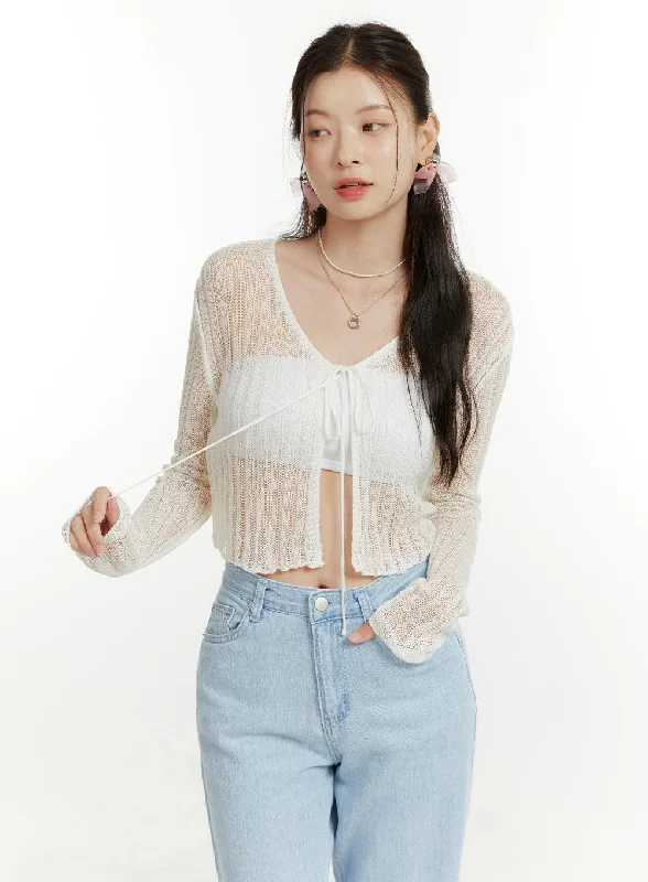 plus size women cardigan for comfortable layeringDrawstring V-Neck Sheer Cardigan OU419 plus size women cardigan for comfortable layeringDrawstring V-Neck Sheer Cardigan OU419
