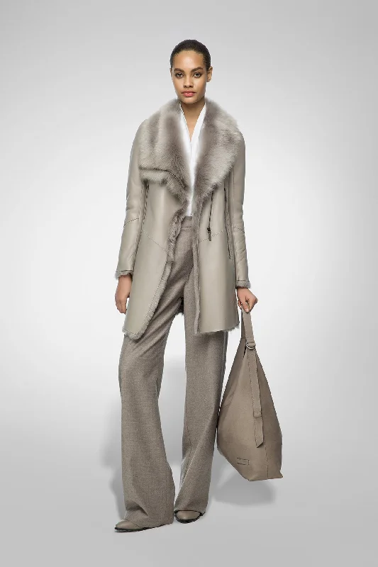 Women's pea coats with brass buttons for a nautical - inspired styleElena - Niobe Shearling Coat Women's pea coats with brass buttons for a nautical - inspired styleElena - Niobe Shearling Coat