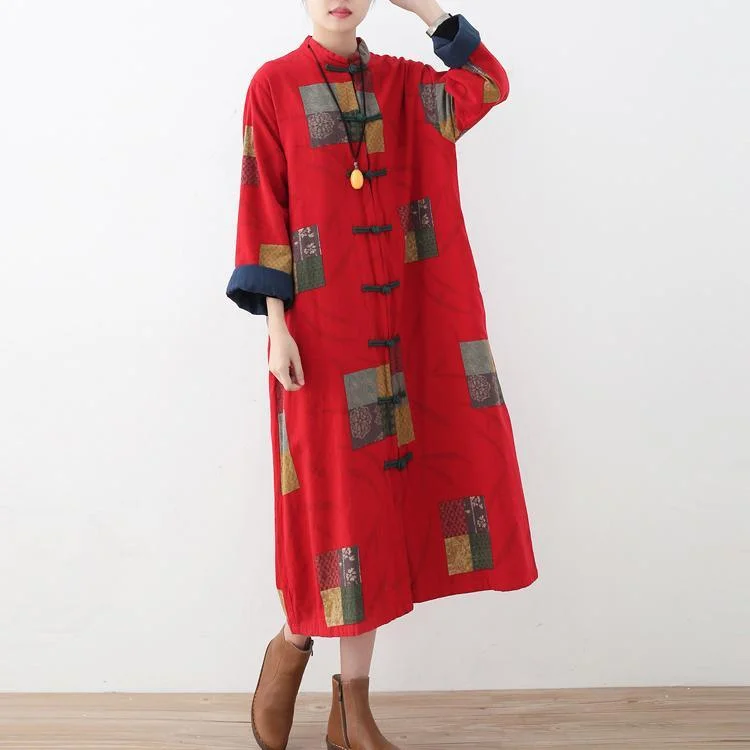 Women's long - sleeve wool coats in a houndstooth pattern for a classic charmFine red linen coat oversized patchwork long cotton cardigan Fine Chinese Button traveling clothing Women's long - sleeve wool coats in a houndstooth pattern for a classic charmFine red linen coat oversized patchwork long cotton cardigan Fine Chinese Button traveling clothing