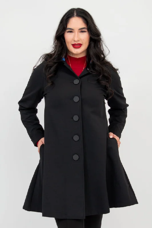 Women's cropped leather coats with silver studs for an edgy lookFlorence Coat, Black, Modal