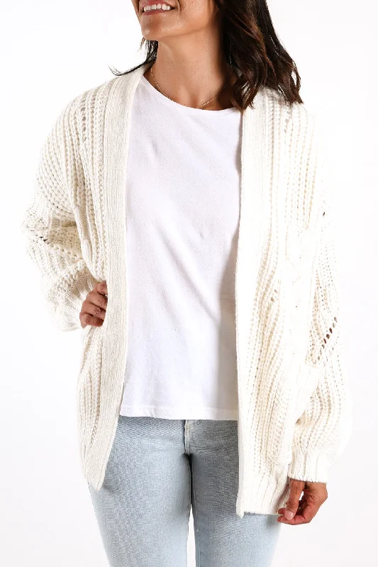 open front women cardigan for easy stylingFolktale Chunky Knit Cardigan Whisper White open front women cardigan for easy stylingFolktale Chunky Knit Cardigan Whisper White
