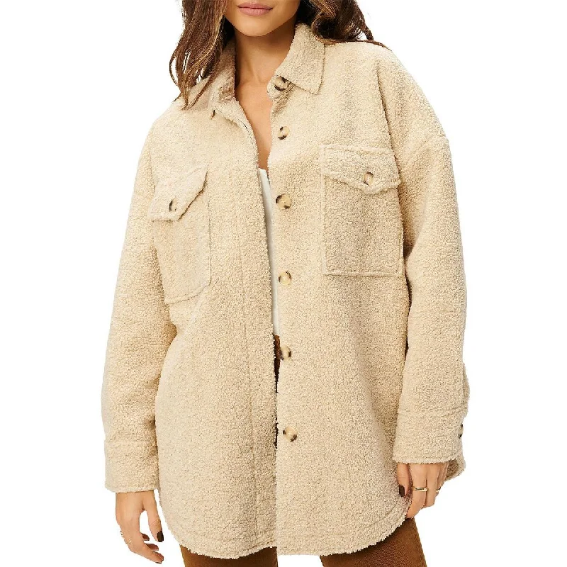 Women's reversible down coats with two - tone designs for versatile stylingGood American Womens Faux Shearling Midi Teddy Coat Women's reversible down coats with two - tone designs for versatile stylingGood American Womens Faux Shearling Midi Teddy Coat