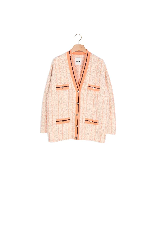 cable knit women cardigan with intricate patternsCardi-coat en tweed