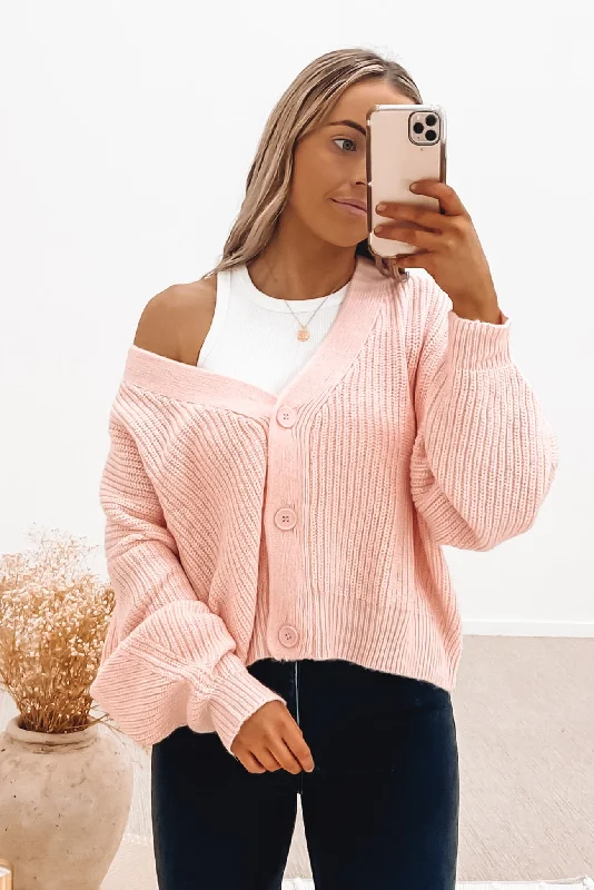 button down women cardigan with vintage buttonsHenry Cardigan Pink Salt