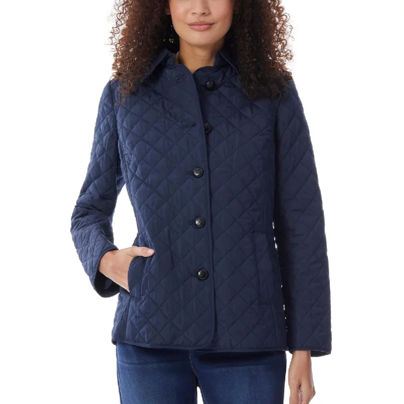 Jones New York Womens Quilted Warm Quilted Coat