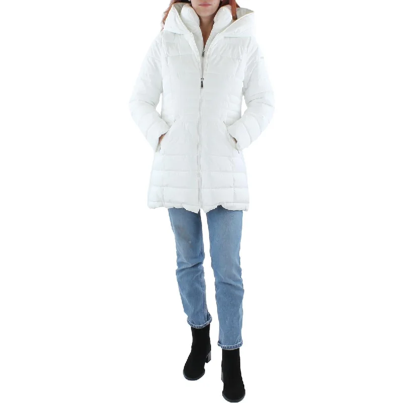 Women's knee - length wool blend coats with a fur collar for added warmthLaundry by Shelli Segal Quilted Mid-Length Puffer Coat with Bib Lining Women's knee - length wool blend coats with a fur collar for added warmthLaundry by Shelli Segal Quilted Mid-Length Puffer Coat with Bib Lining