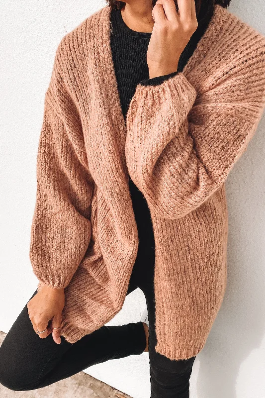 maternity women cardigan for expecting momsLilia Knit Cardigan Apricot