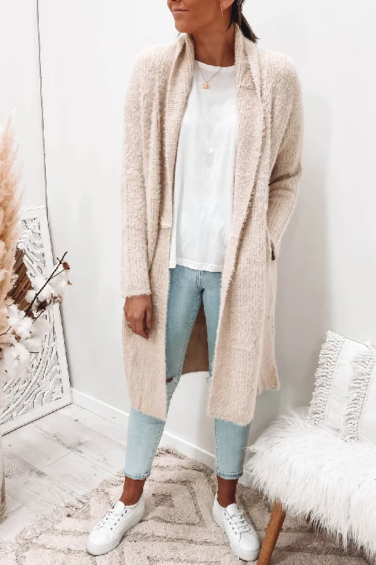 cropped women cardigan to pair with high - waisted jeansMia Cardigan Natural