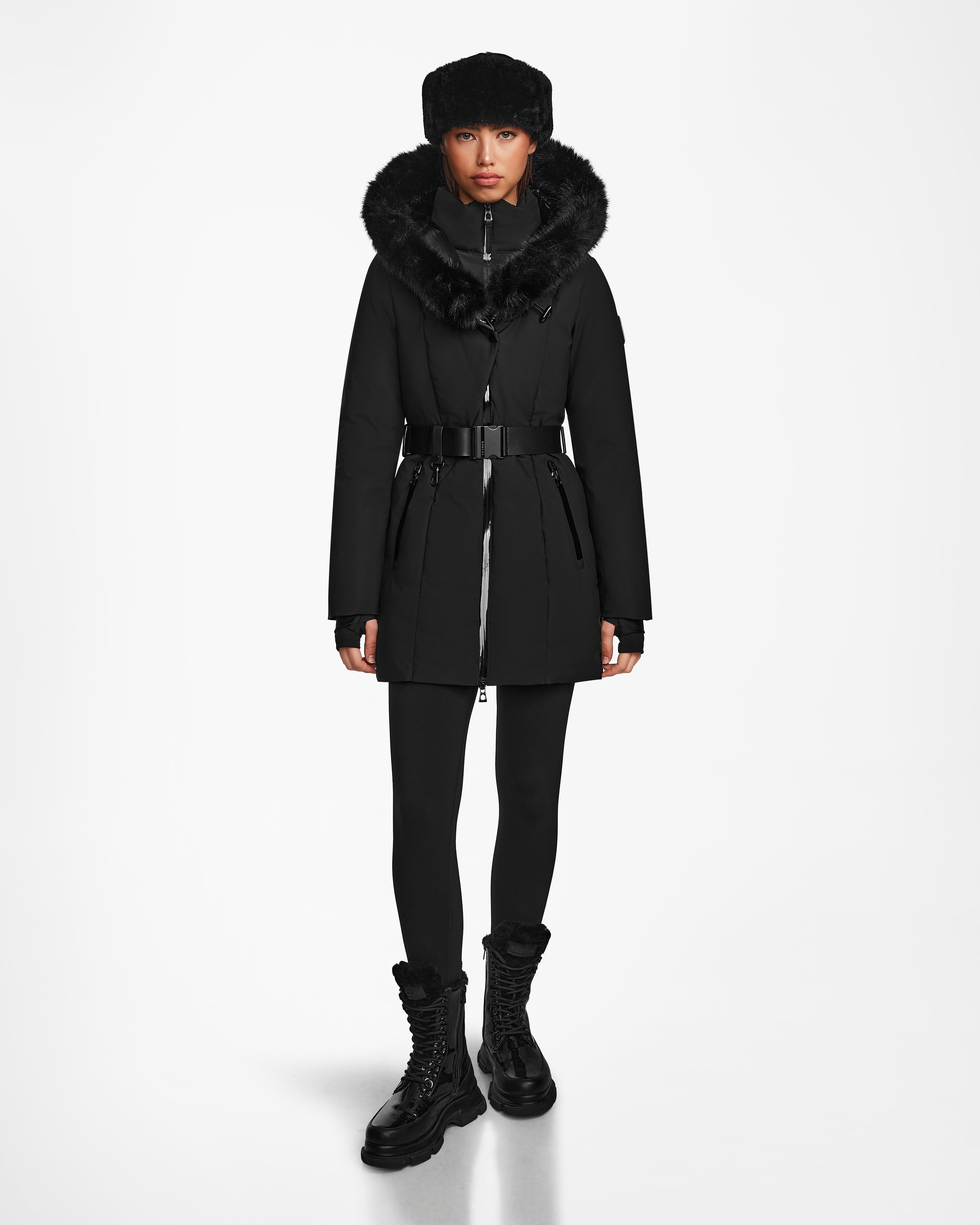 Women's faux fur coats in bright colors for a bold fashion statementMODA M - 8124555 Black Women's faux fur coats in bright colors for a bold fashion statementMODA M - 8124555 Black