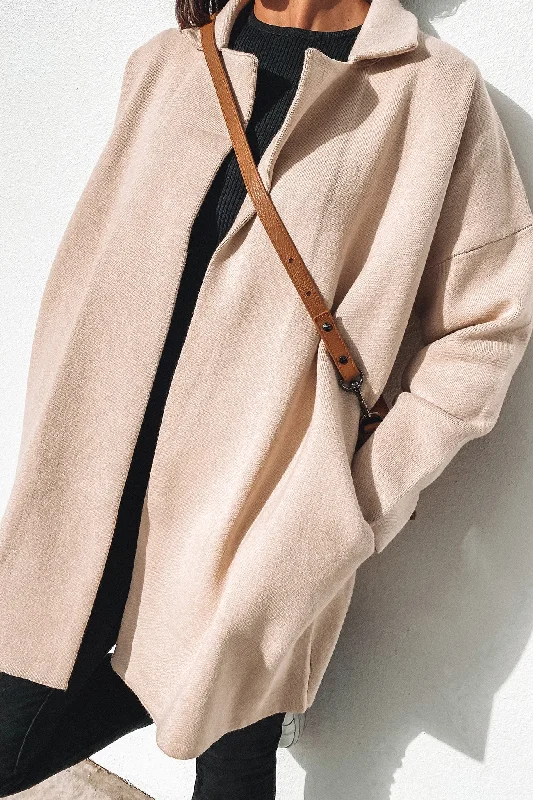 v neck women cardigan to elongate the necklineNora Coatigan Natural