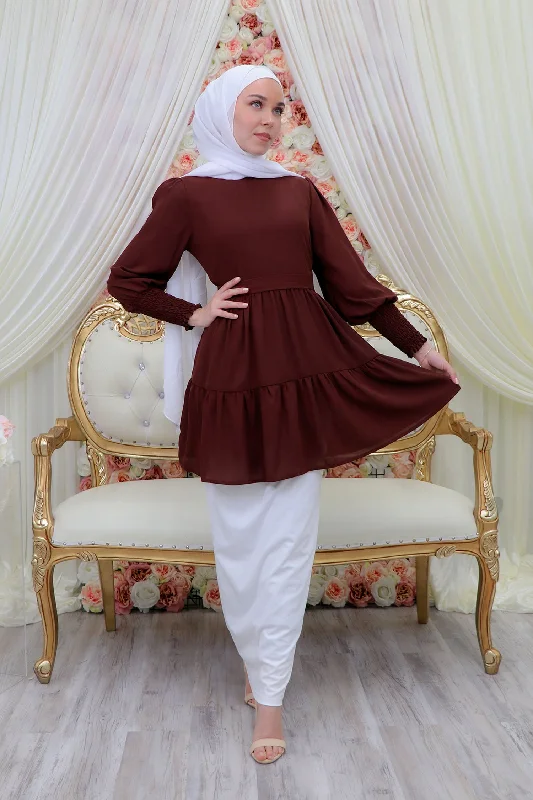 cable knit women cardigan with intricate patternsPremium Chiffon Ruffle Top- Mahogany cable knit women cardigan with intricate patternsPremium Chiffon Ruffle Top- Mahogany