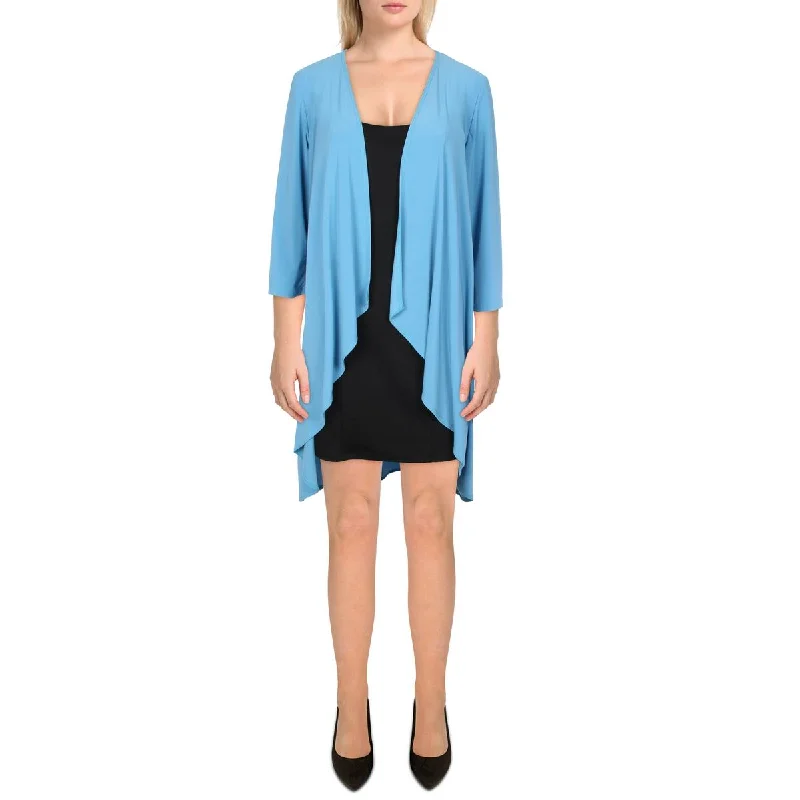 R&M Richards Womens Knit Drapey Duster Blazer