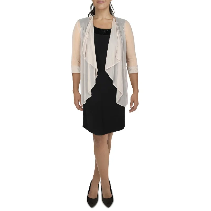 R&M Richards Womens Mesh Sheer Duster Blazer