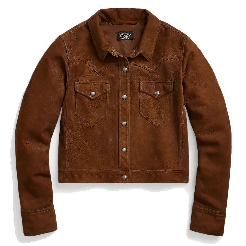 Women's reversible down coats with two - tone designs for versatile stylingRRL by Ralph Lauren Womens Sheepskin Jacket Medium Brown Women's reversible down coats with two - tone designs for versatile stylingRRL by Ralph Lauren Womens Sheepskin Jacket Medium Brown