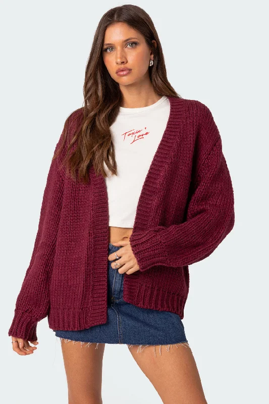 button down women cardigan with vintage buttonsAnina Oversized Knit Cardigan