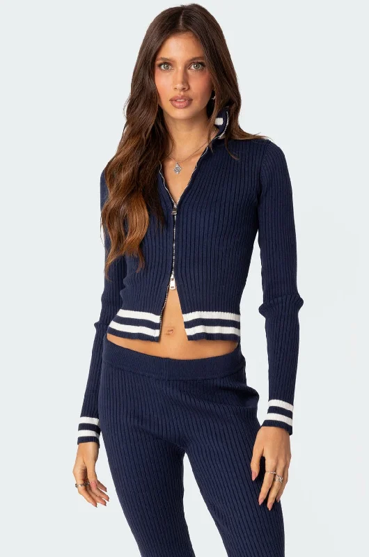 cable knit women cardigan with intricate patternsPluto Ribbed Cardigan