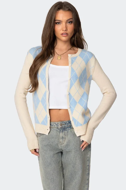 cashmere blend women cardigan for a luxurious feelMaybelle Argyle Cardigan