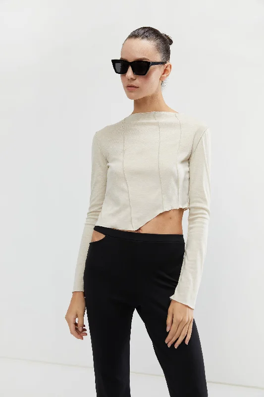 organic cotton women cardigan for an eco - friendly choiceSEAM DETAIL TOP